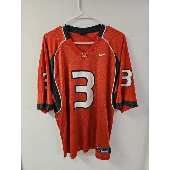 Vintage Nike Miami Hurricanes Frank Gore #3 ACC Jersey Mens M Authentic Football - Picture 1 of 10